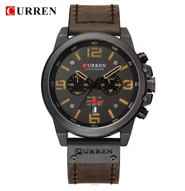 Reloj Curren 8314 Análogo Café Elegante Unisex