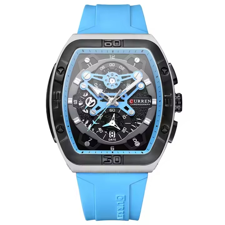 Reloj Curren 8443 Azul Claro Estilo Casual