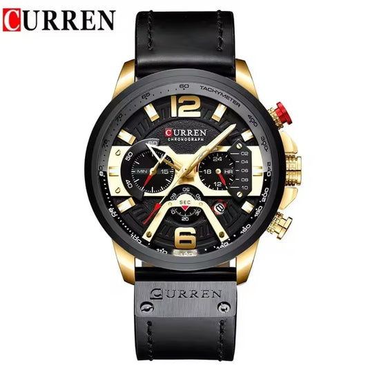 Reloj Curren 8329 Negro y Dorado Estilo Clásico