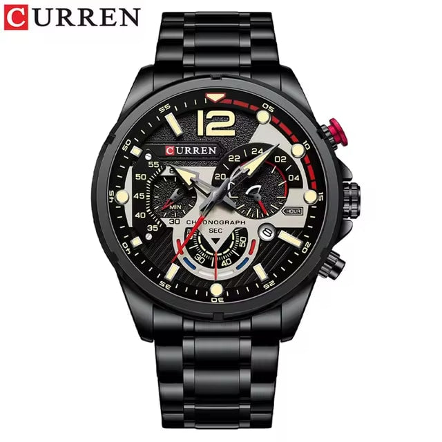 Reloj Curren 8395 Negro para Hombre Estilo Casual