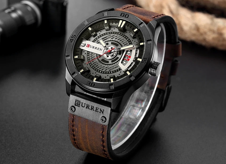 Reloj Curren 8301 Café Elegante para Hombre