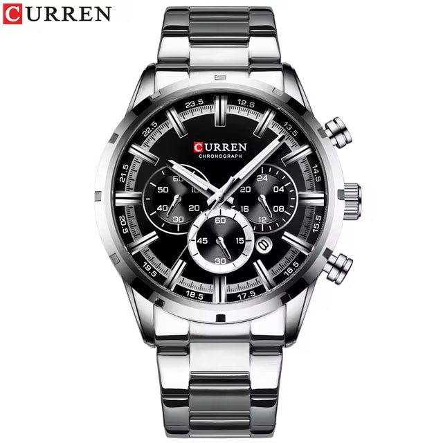 Reloj Curren 8355 Análogo Plateado con Negro Unisex