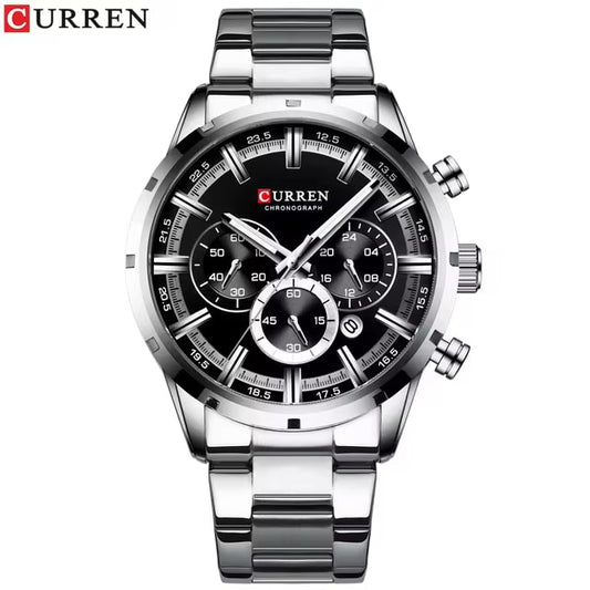 Reloj Curren 8355 Análogo Plateado con Negro Unisex
